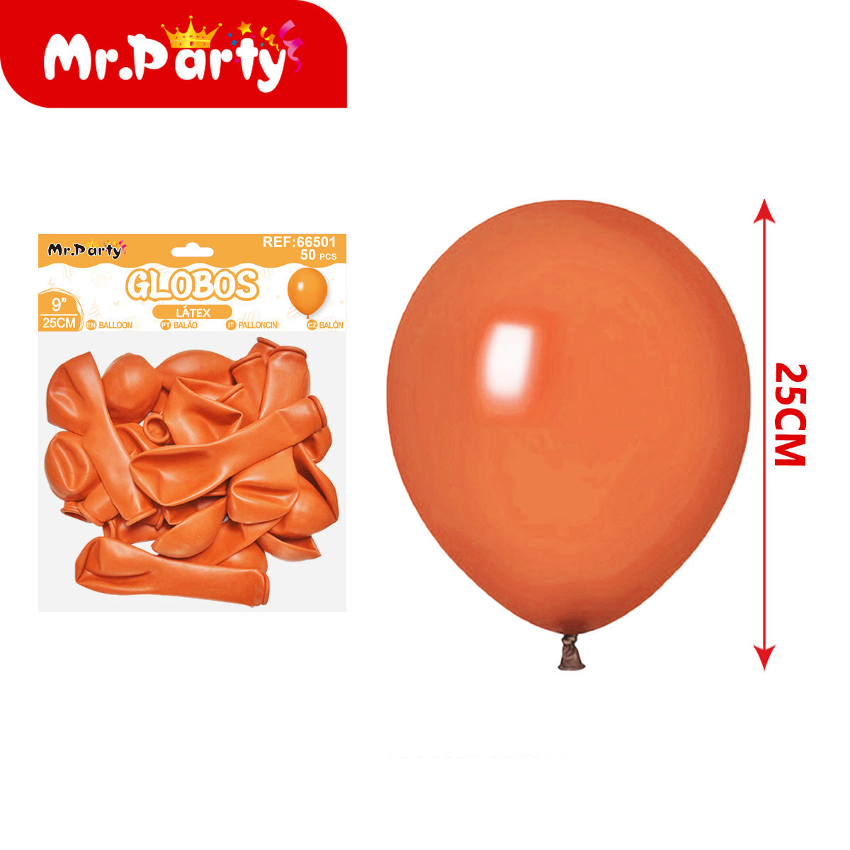Globos de Látex 9” (25 cm) – Con 50 globos | Mr. Party