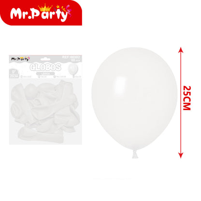 Globos de Látex 9” (25 cm) – Con 50 Globos| Mr. Party - Mayoreo 12pzas