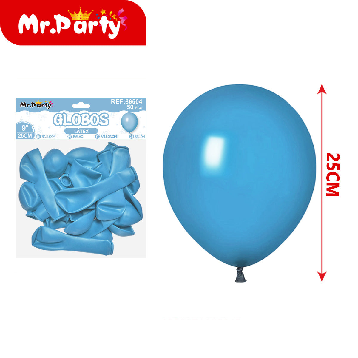 Globos de Látex 9” (25 cm) – Con 50 globos | Mr. Party