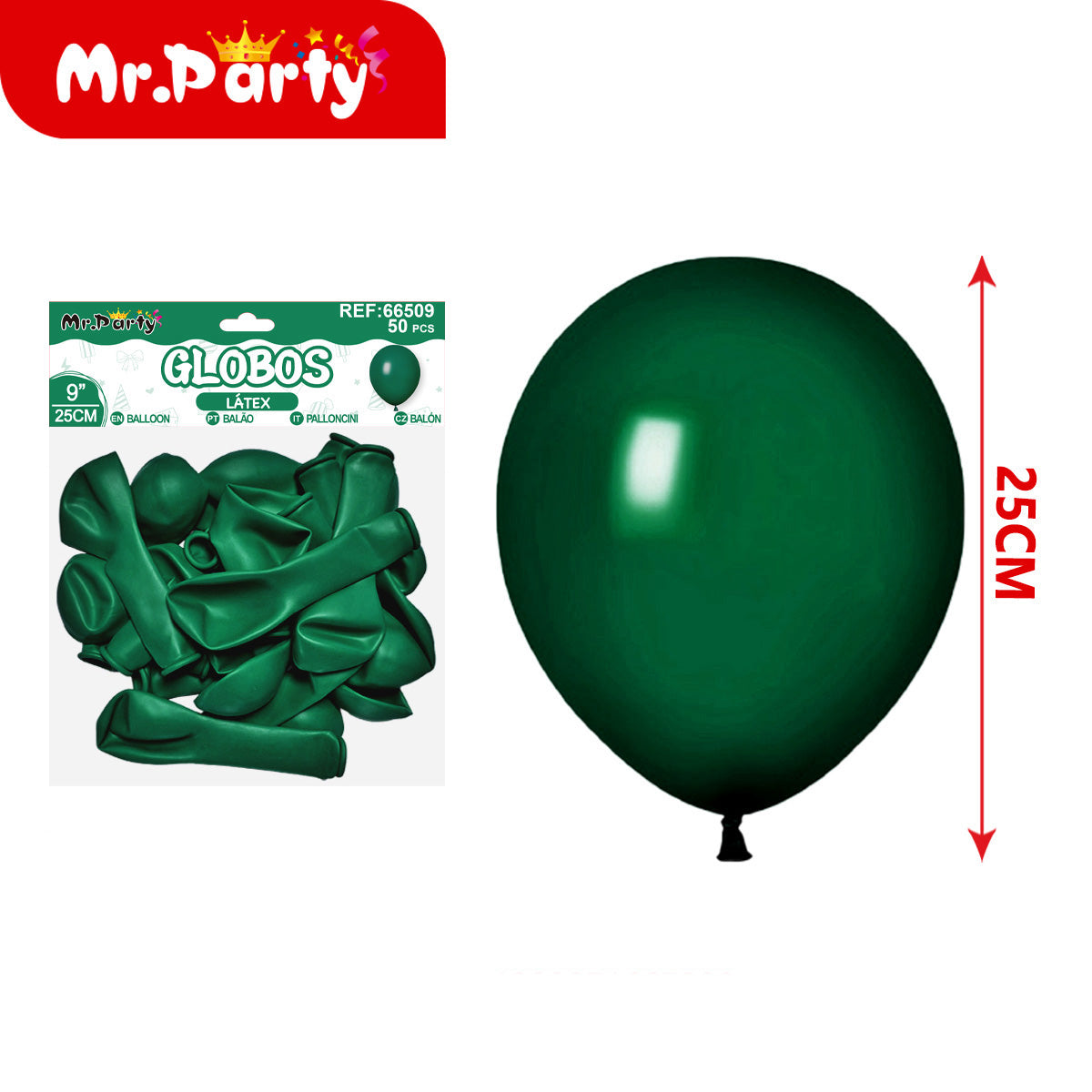 Globos de Látex 9” (25 cm) – Con 50 globos | Mr. Party