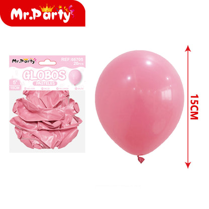 Globos Pastel 5” (15cm) Mr. Party | Paquete 20 pzas | Decoración para Arcos y Guirnaldas- Mayoreo 12 pzas