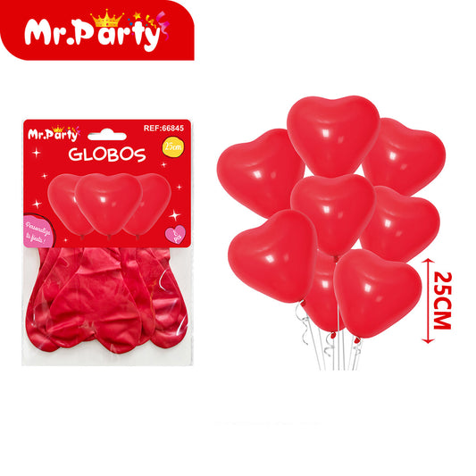 🎈 Globos Corazón 25 cm (8 pzas) | Latex Premium para Decoración de Fiesta 💖