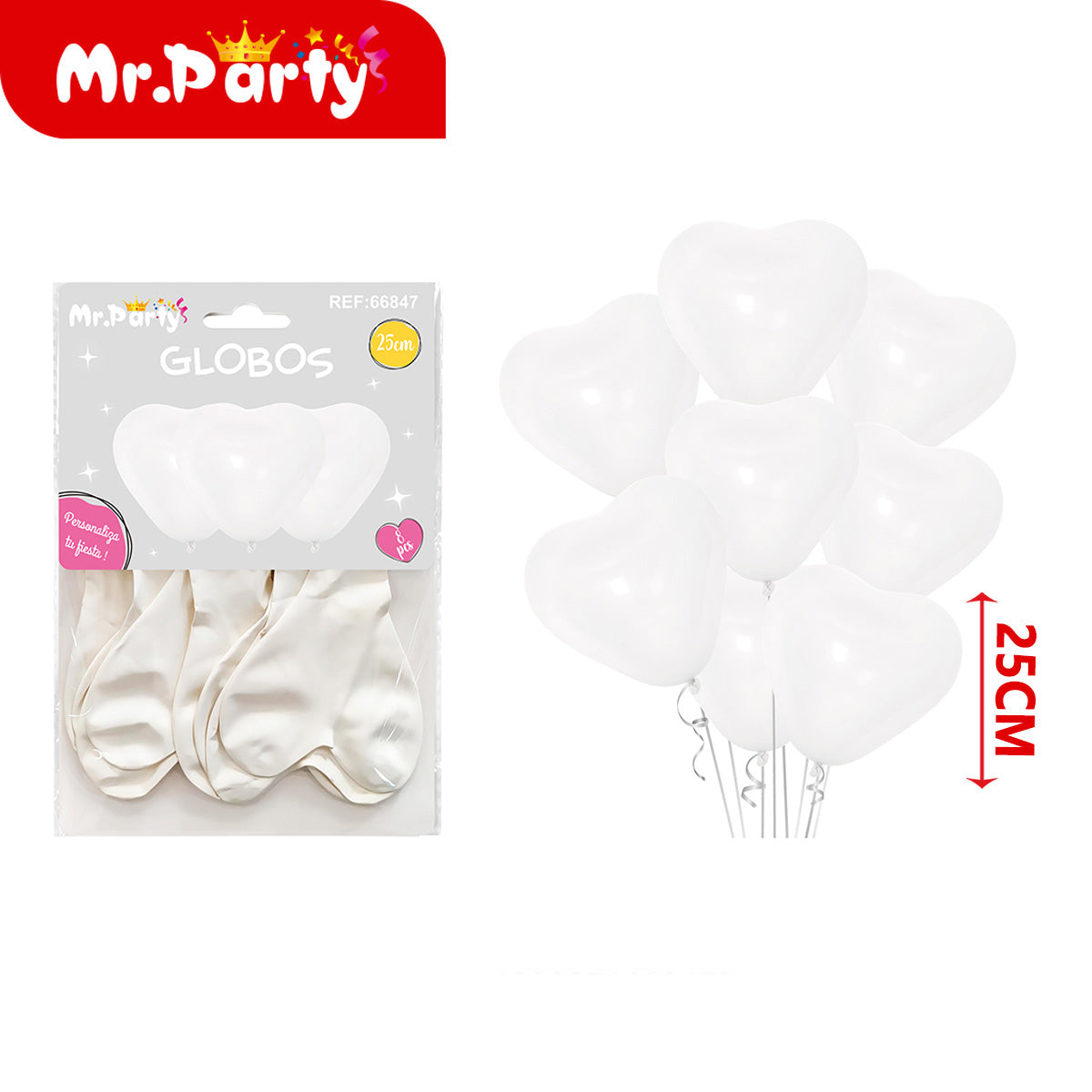 🎈 Globos Corazón 25 cm (8 pzas) | Latex Premium para Decoración de Fiesta 💖- Mayoreo 12 pzas