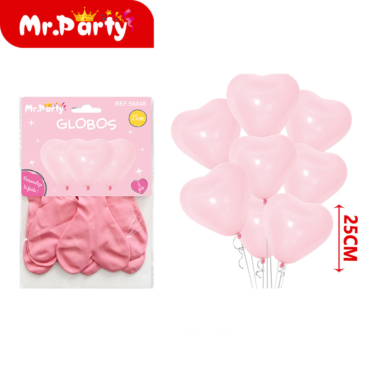 🎈 Globos Corazón 25 cm (8 pzas) | Latex Premium para Decoración de Fiesta 💖- Mayoreo 12 pzas
