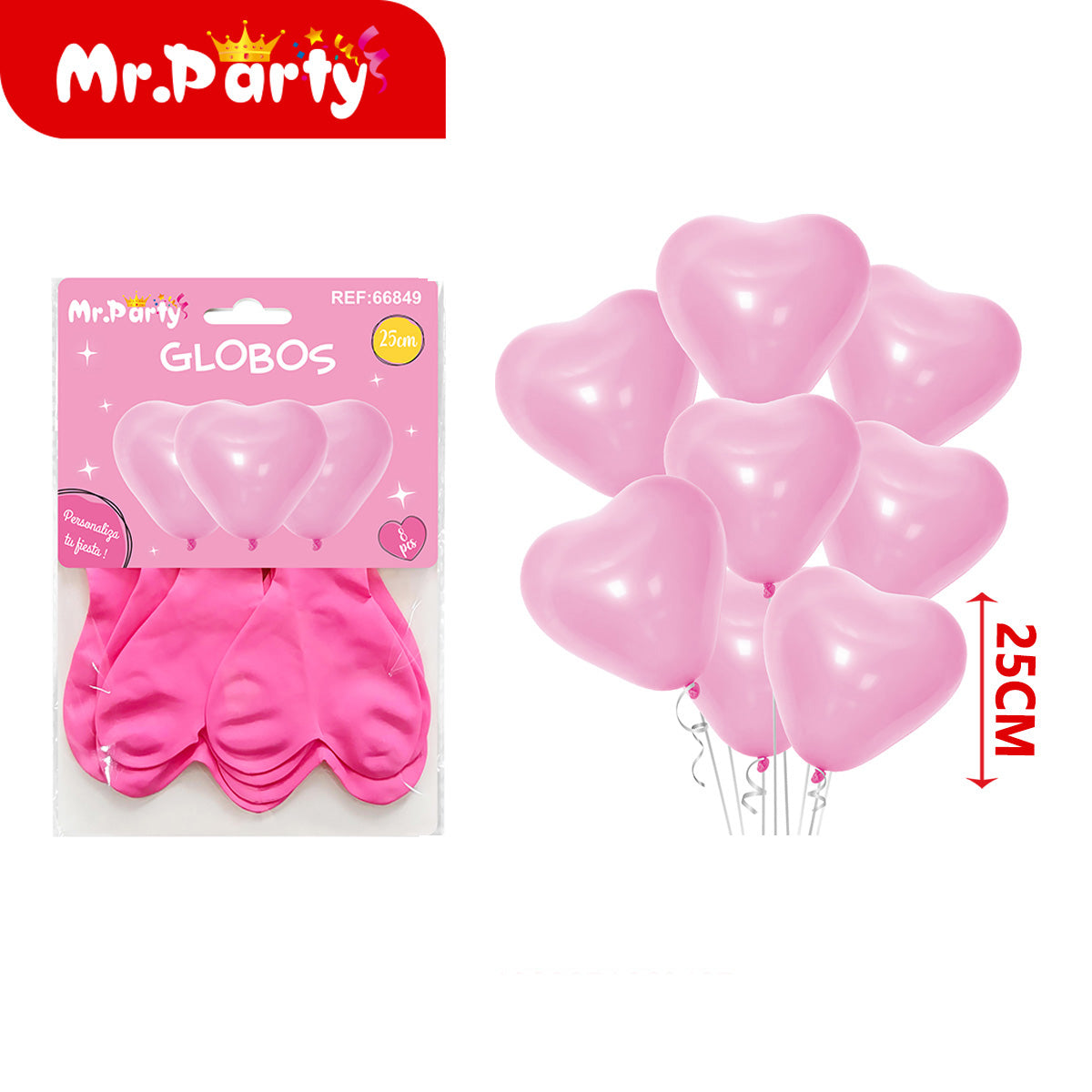 🎈 Globos Corazón 25 cm (8 pzas) | Latex Premium para Decoración de Fiesta 💖- Mayoreo 12 pzas