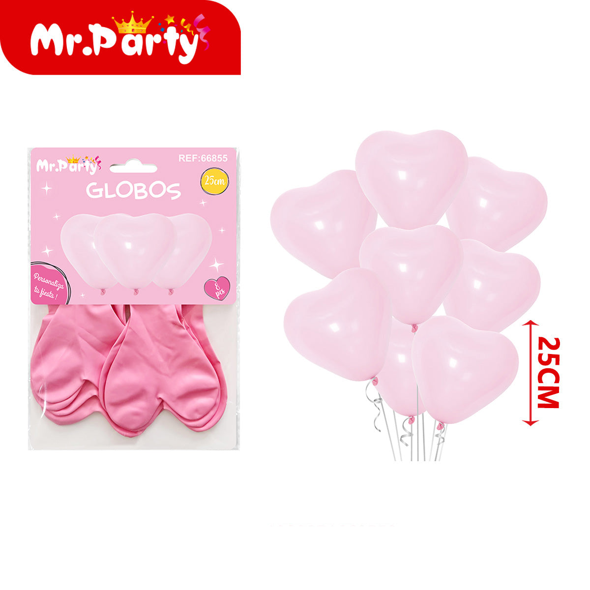 🎈 Globos Corazón 25 cm (8 pzas) | Latex Premium para Decoración de Fiesta 💖