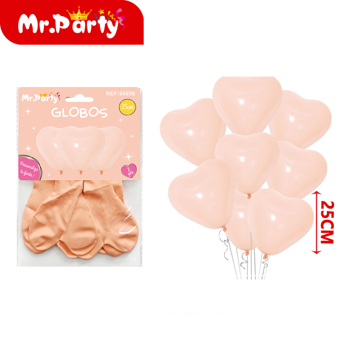 🎈 Globos Corazón 25 cm (8 pzas) | Latex Premium para Decoración de Fiesta 💖