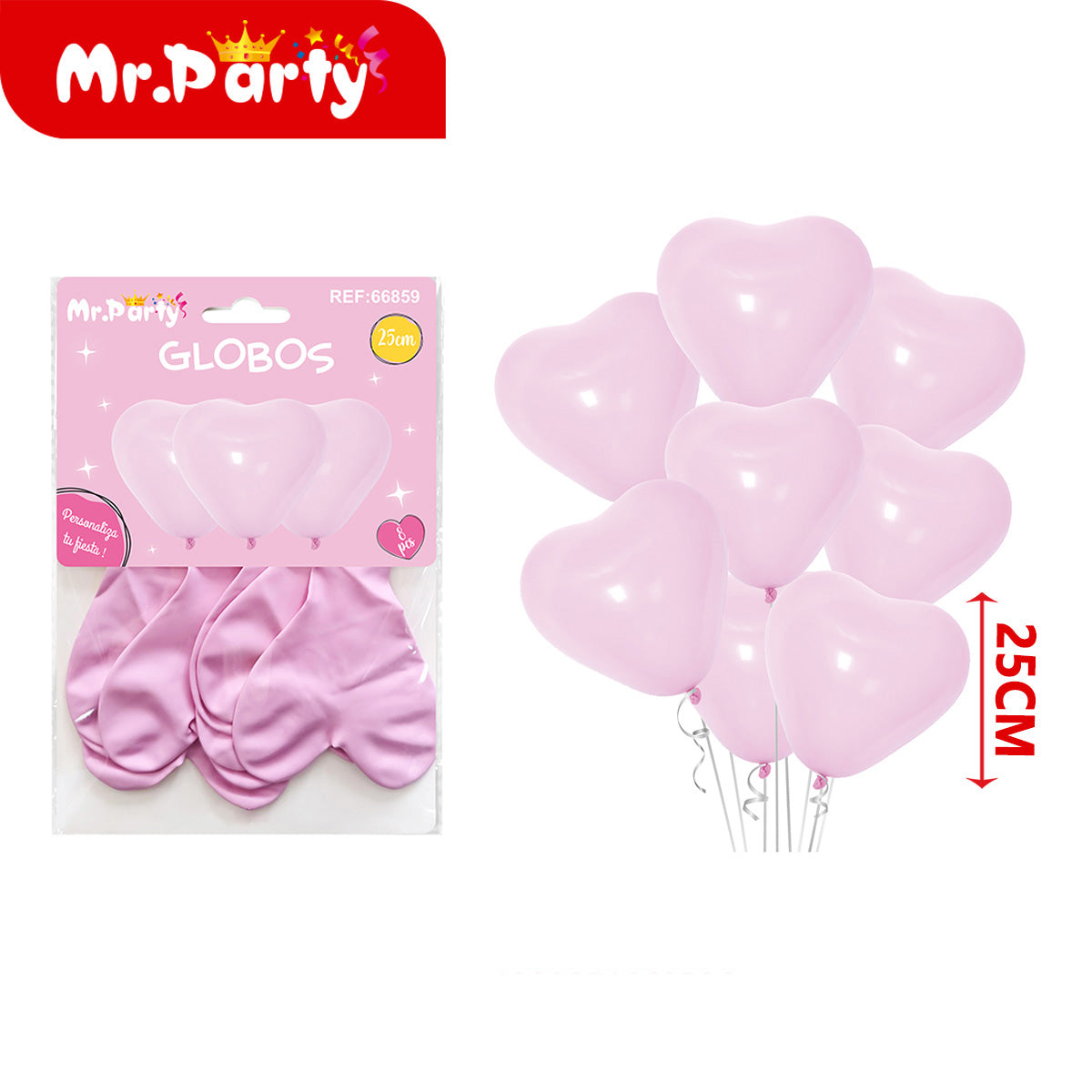 🎈 Globos Corazón 25 cm (8 pzas) | Latex Premium para Decoración de Fiesta 💖
