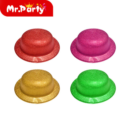 Sombrero redondo de polvo dorado colores mezclados (12paquetes)
