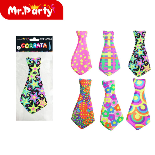 Bolso de cuello estampado fluorescente de 29 cm colores mixt (12paquetes)
