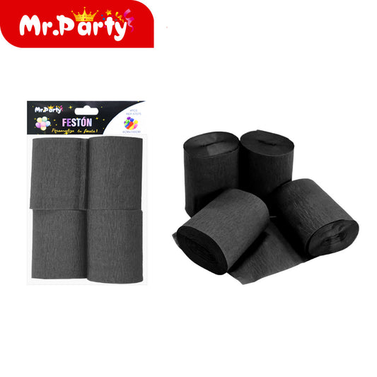 Rollo de papel arrugado de color solido 100 cm x 6 cm 4 piez (12paquetes)