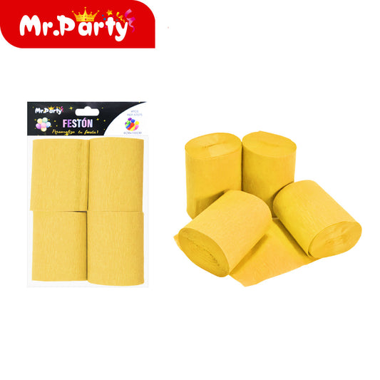 Rollo de papel arrugado de color solido 100 cm x 6 cm 4 piez (12paquetes)