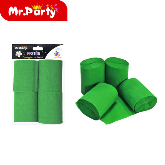 Rollo de papel arrugado de color solido 100 cm x 6 cm 4 piez (12paquetes)