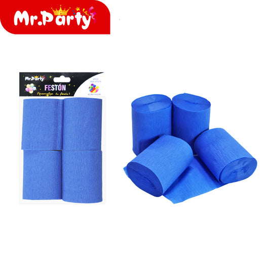 Rollo de papel arrugado de color solido 100 cm x 6 cm 4 piez (12paquetes)