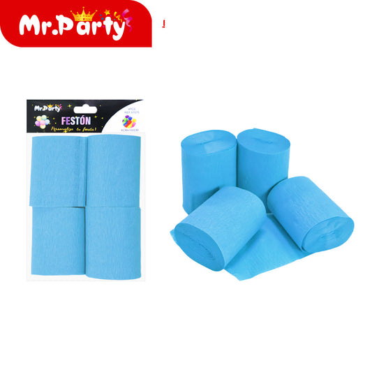 Rollo de papel arrugado de color solido 100 cm x 6 cm 4 piez (12paquetes)