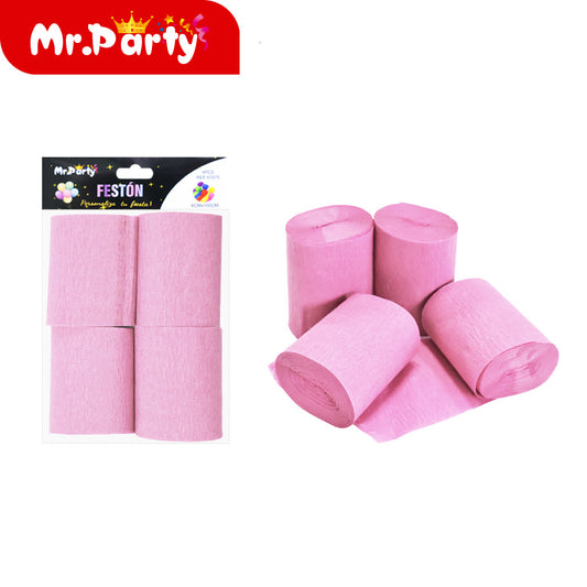 Rollo de papel arrugado de color solido 100 cm x 6 cm 4 piez (12paquetes)