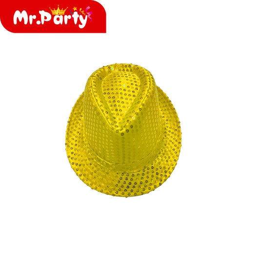 Sombrero de lentejuelas amarillo (12paquetes)