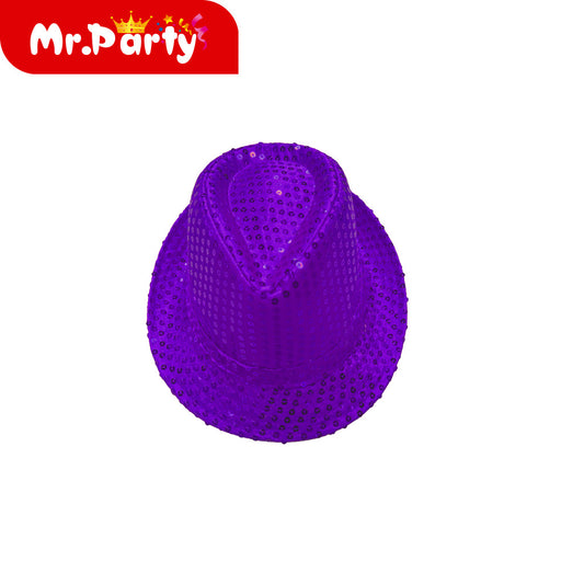 Sombrero de lentejuelas morado oscuro (12paquetes)
