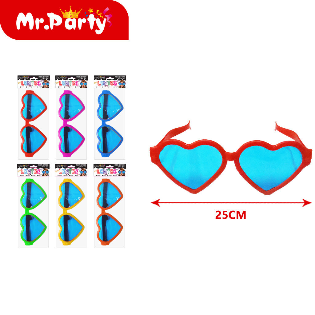 Lentes Gigantes Divertidos 25 cm para Fiesta | Accesorio Foto Booth | Varios Diseños y Colores 1 pza (Color aleatorio)