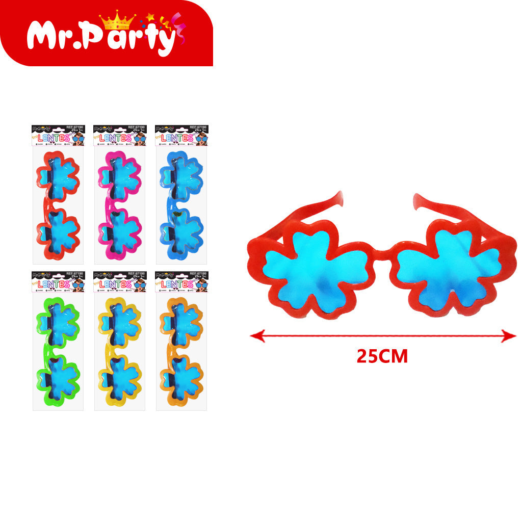 Lentes Gigantes Divertidos 25 cm para Fiesta | Accesorio Foto Booth | Varios Diseños y Colores 1 pza (Color aleatorio) - Mayoreo 12 pzas
