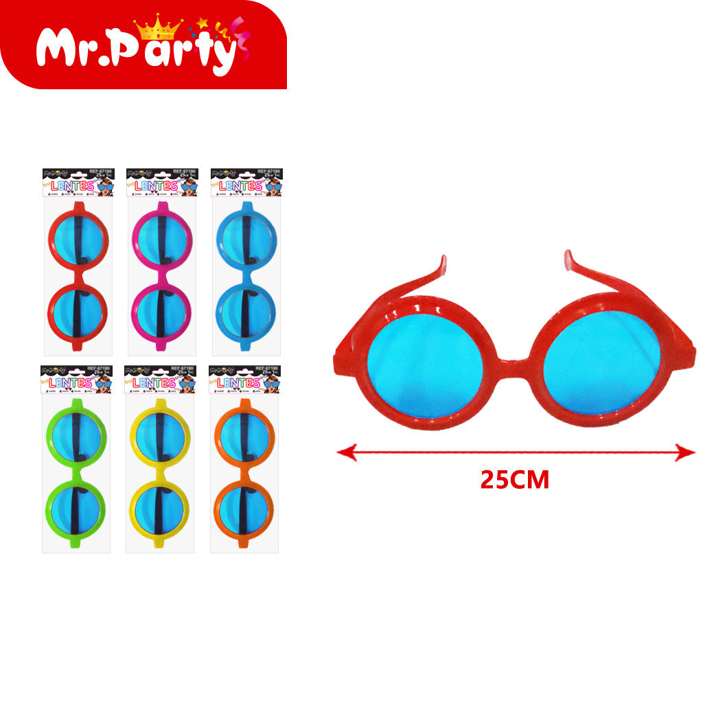 Lentes Gigantes Divertidos 25 cm para Fiesta | Accesorio Foto Booth | Varios Diseños y Colores 1 pza (Color aleatorio)