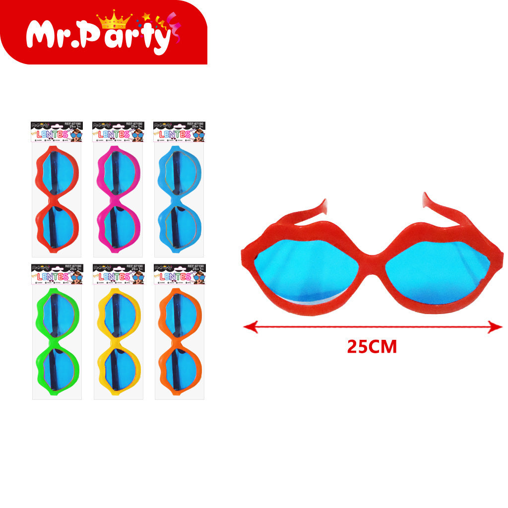 Lentes Gigantes Divertidos 25 cm para Fiesta | Accesorio Foto Booth | Varios Diseños y Colores 1 pza (Color aleatorio)