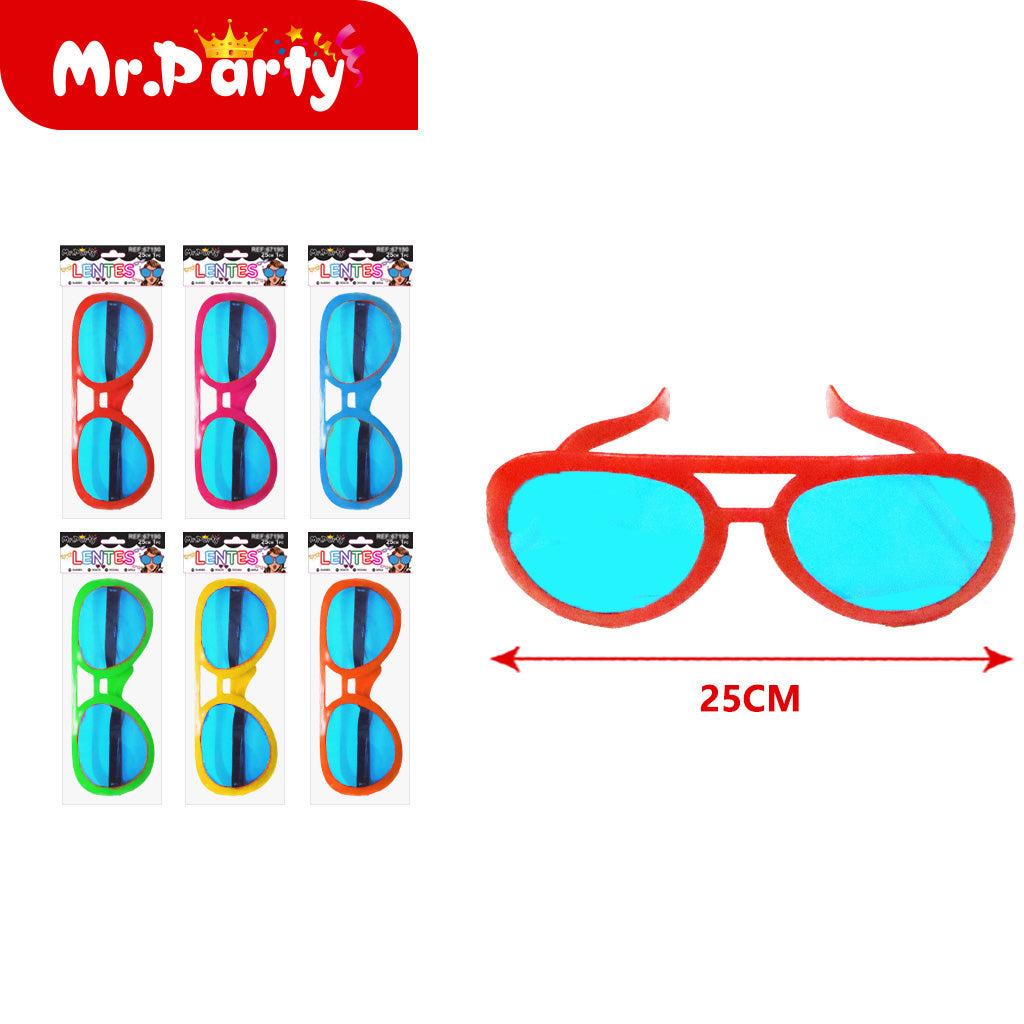 Lentes Gigantes Divertidos 25 cm para Fiesta | Accesorio Foto Booth | Varios Diseños y Colores 1 pza (Color aleatorio)