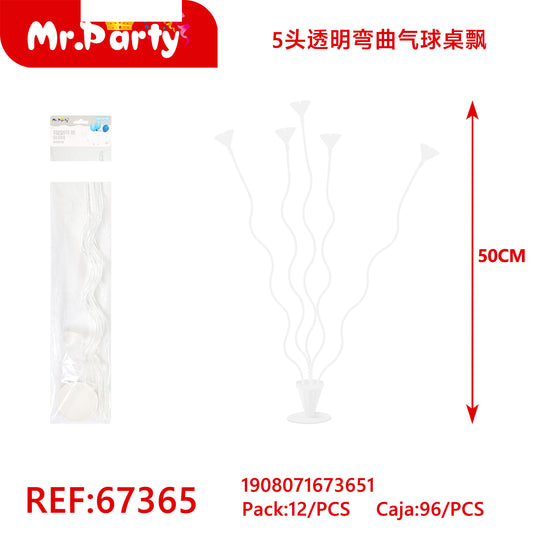 5 globos transparentes curvos de 50 cm para mesa (12paquetes)