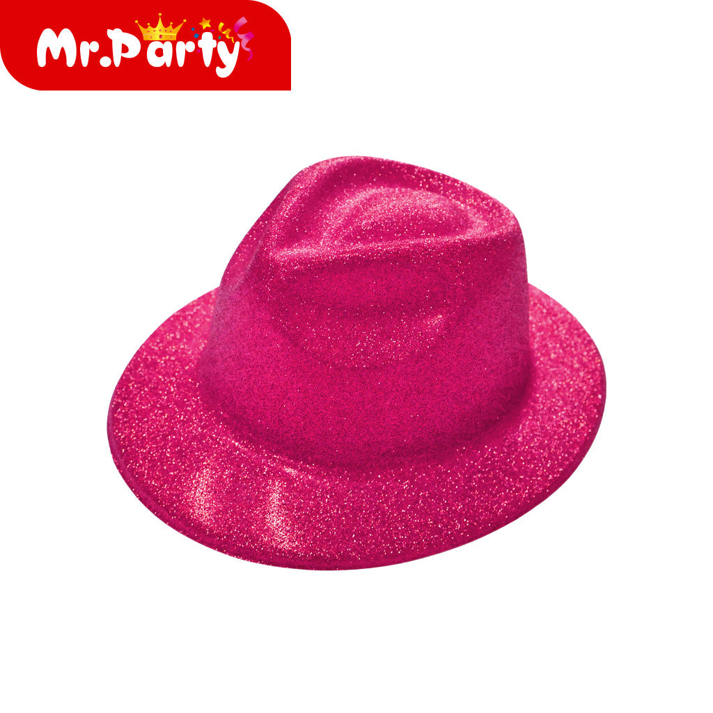 🎩✨ Sombreros de Fiesta Glitter/Neón y Metalizados (Colores y Estilos Surtidos) | Hora Loca, Photo Booth, Cumpleaños- Mayoreo 12 pzas