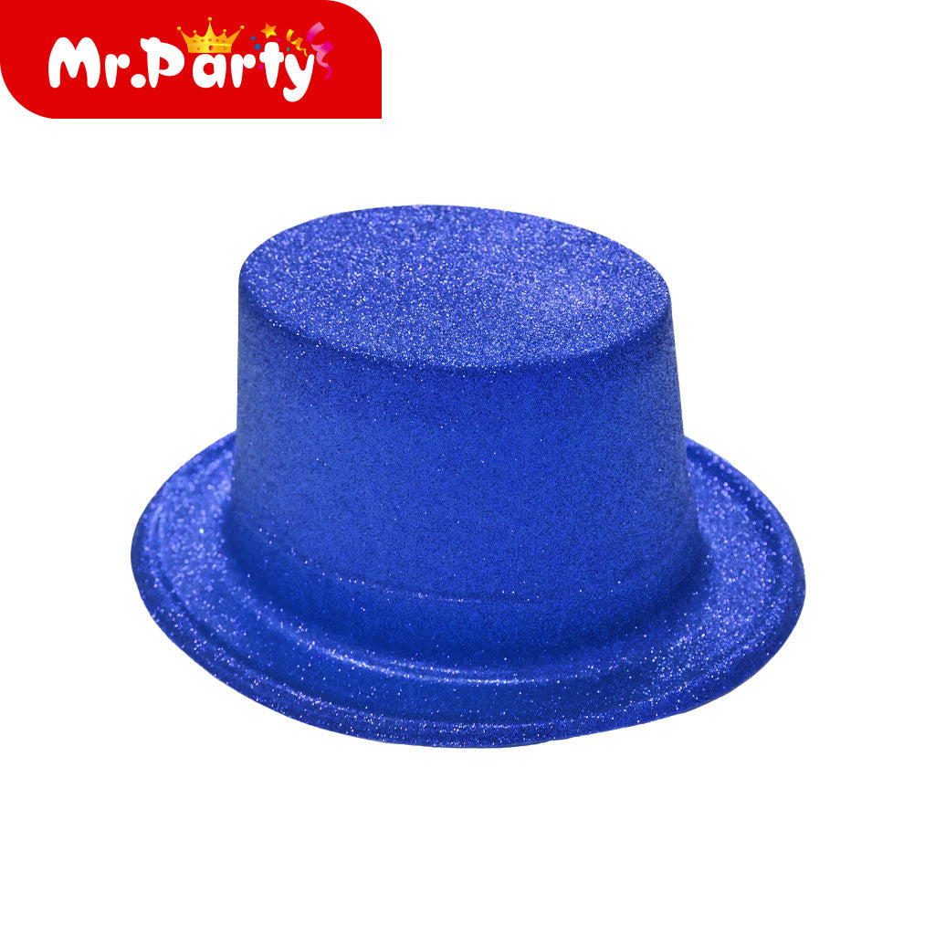 🎩✨ Sombreros de Glitter para Fiesta (Sombrero de Copa / Bombín con Flecos) | Accesorio Photobooth & Cotillón