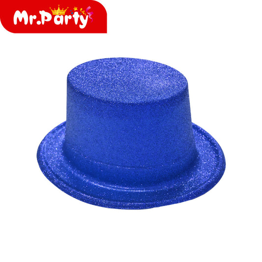 🎩✨ Sombreros de Glitter para Fiesta (Sombrero de Copa / Bombín con Flecos) | Accesorio Photobooth & Cotillón- 12 pzas Mayoreo