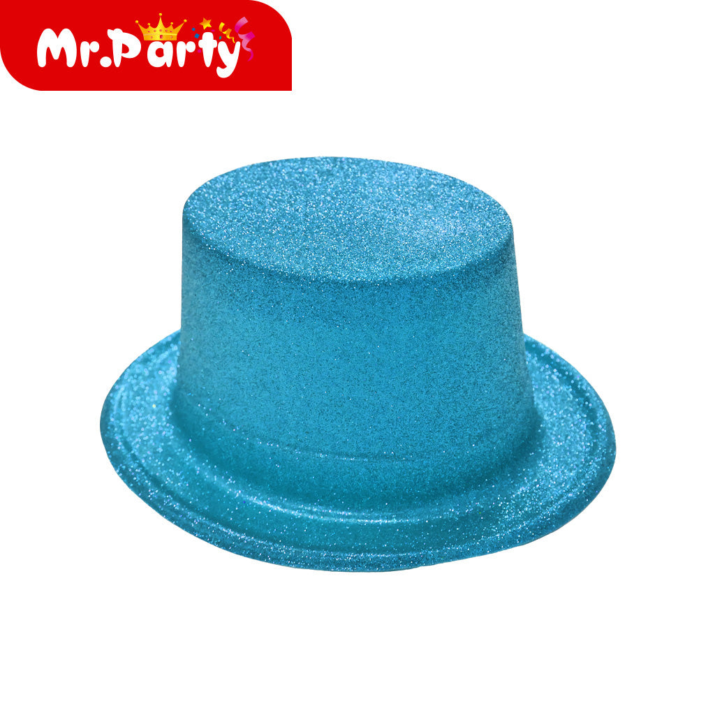 🎩✨ Sombreros de Glitter para Fiesta (Sombrero de Copa / Bombín con Flecos) | Accesorio Photobooth & Cotillón