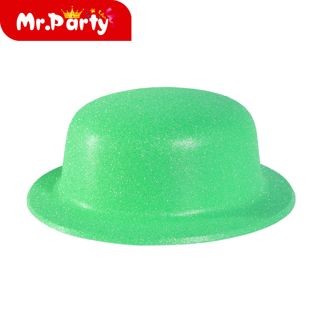 🎩✨ Sombrero Bombín con Glitter | Accesorio de Fiesta y Disfraz | Colores Surtidos para Fotos, Cumpleaños y Eventos- Mayoreo 12 pzas