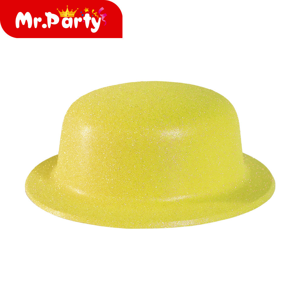 🎩✨ Sombrero Bombín con Glitter | Accesorio de Fiesta y Disfraz | Colores Surtidos para Fotos, Cumpleaños y Eventos
