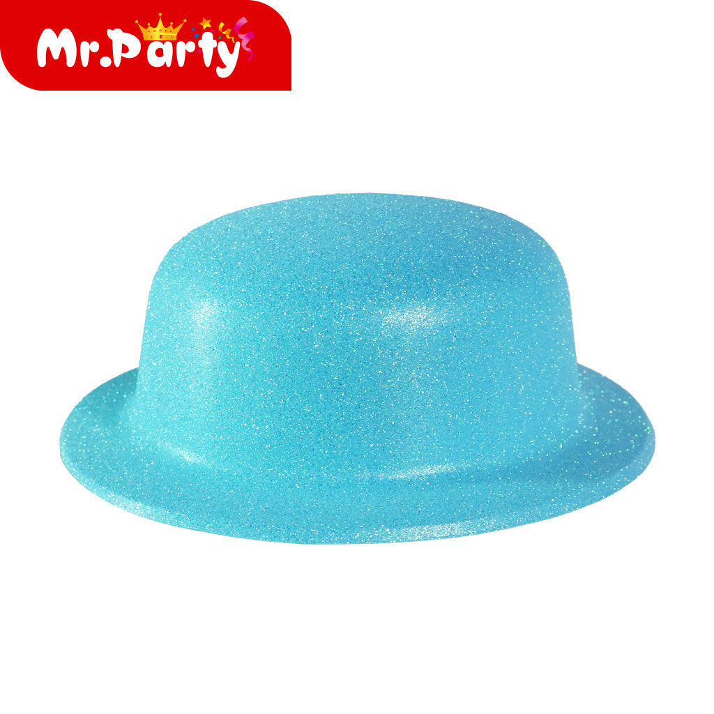 🎩✨ Sombrero Bombín con Glitter | Accesorio de Fiesta y Disfraz | Colores Surtidos para Fotos, Cumpleaños y Eventos