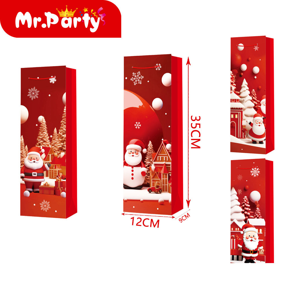 Bolsa de Regalo Navideña Tipo Botella 35 x 12 x 9 cm Mr. Party