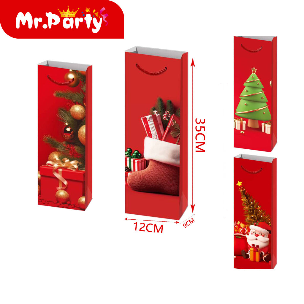 Bolsa de Regalo Navideña Tipo Botella 35 x 12 x 9 cm Mr. Party