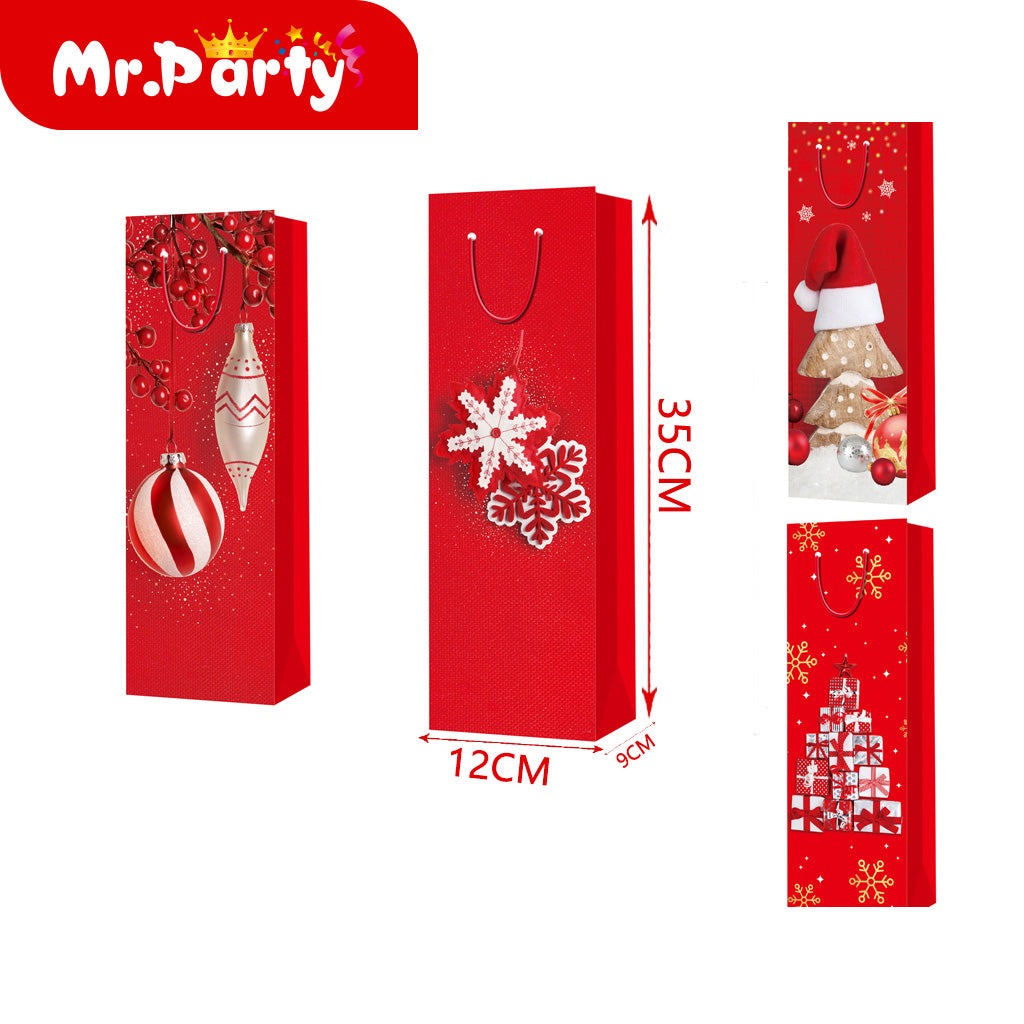 Bolsa de Regalo Navideña Tipo Botella 35 x 12 x 9 cm Mr. Party