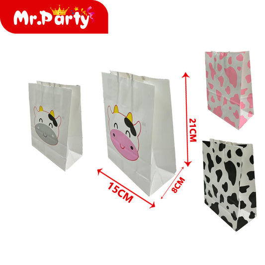 Bolsa de papel kraft 35-9-10 + estampado de vaca 21*15*8 (12paquetes)