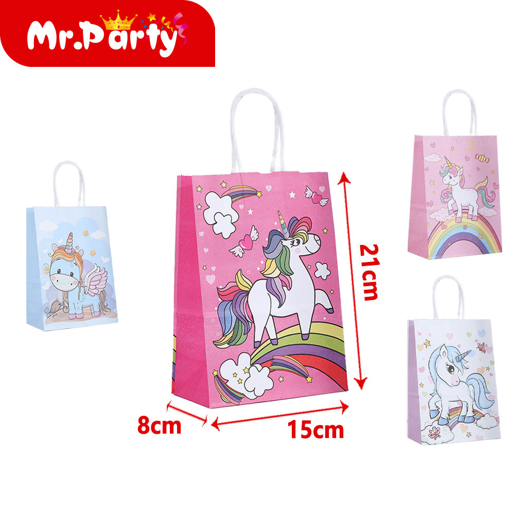 Bolsa de papel kraft de unicornio 21*15*8 (12paquetes)