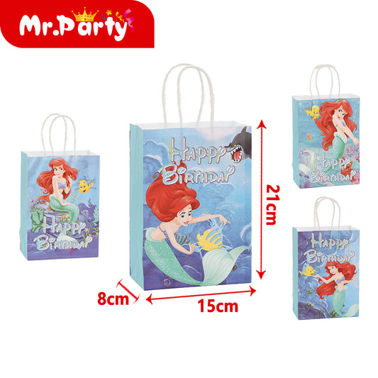 Bolsa de papel kraft con diseño de sirena (21 x 15 x 8 pulga (12paquetes)