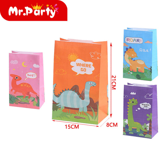 Bolsa de papel kraft de dinosaurio 5821*15*8 (12paquetes)