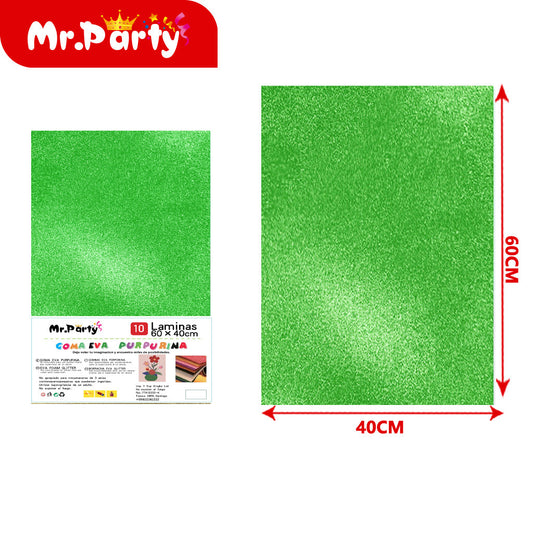 10 esponjas de polvo dorado de 40 x 60 cm color verde 032 (12paquetes)