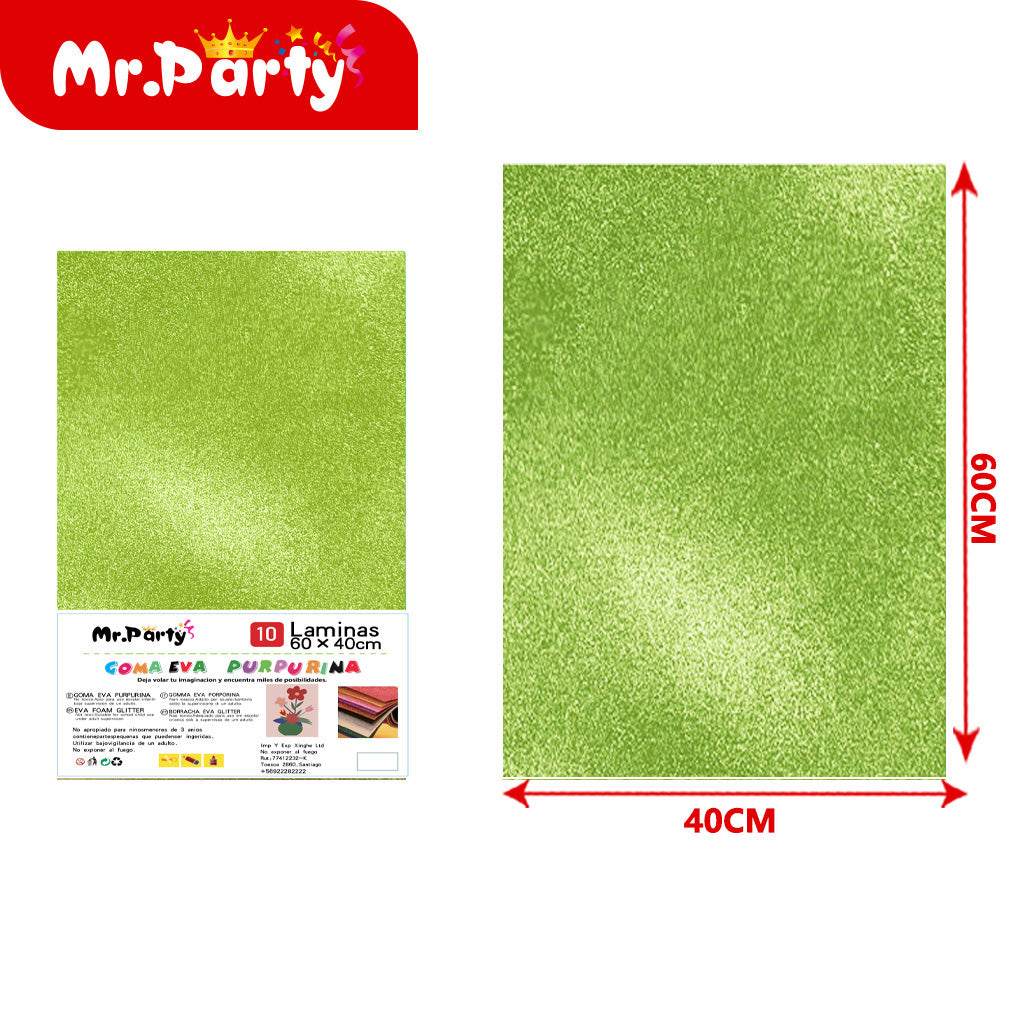 10 esponjas de polvo dorado de 40 x 60 cm color verde fruta (12paquetes)