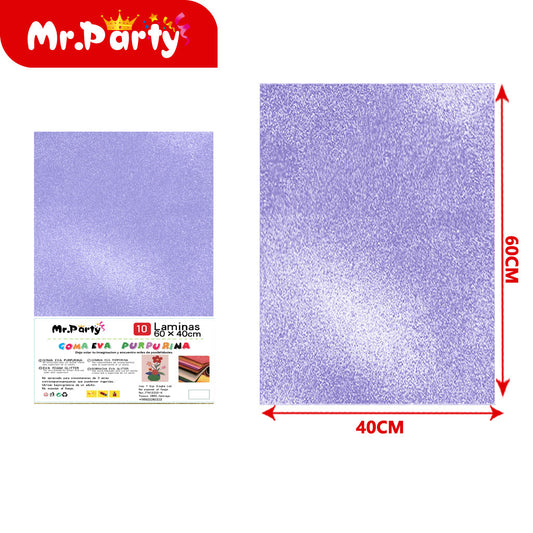 10 esponjas de polvo dorado de 40 x 60 cm color morado claro (12paquetes)