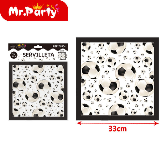 Papel de seda de fútbol blanco y negro t006 10 piezas (12paquetes)