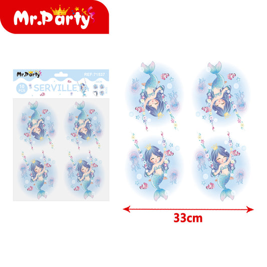 T076 paÃ±uelo de papel con diseño de sirena (10 piezases) (12paquetes)