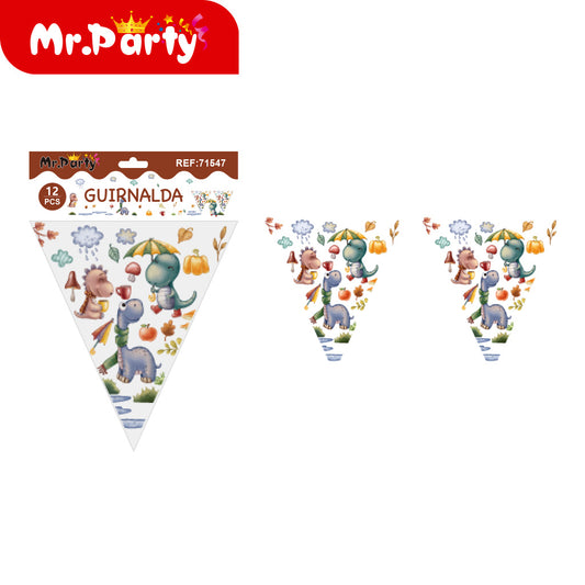 T077 banderín de dinosaurio para día lluvioso (6 piezas) (12paquetes)