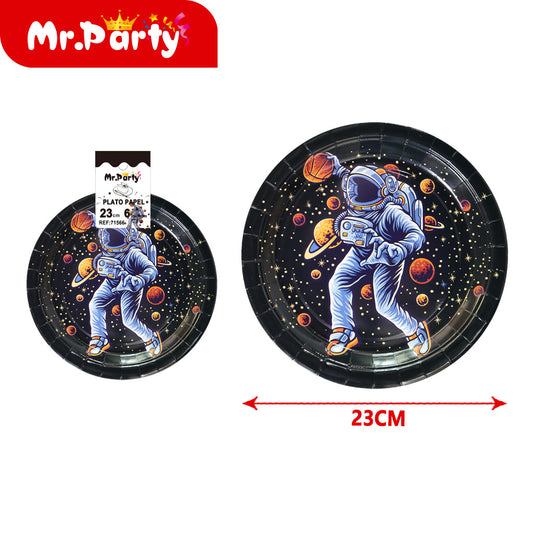 Placa de 9 pulgadas t102 starry sky astronaut 6 piezas (12paquetes)