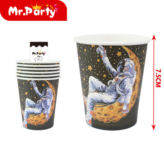 Vasos de papel t102 con diseño de astronauta del cielo estre (12paquetes)